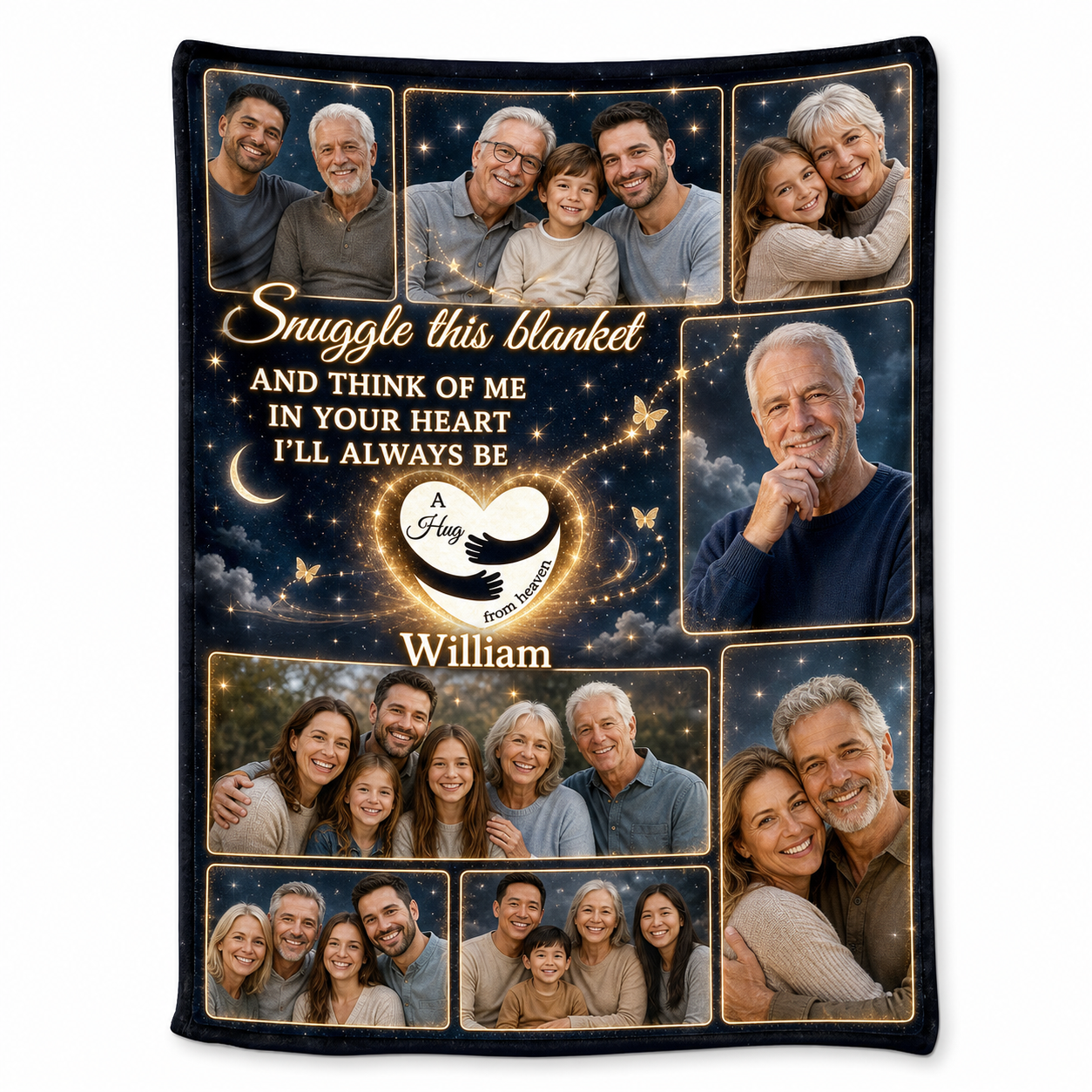 Personalized Memorial Photo Fleece Blanket - In Loving Memory Sympathy Gift for Family - Image 1