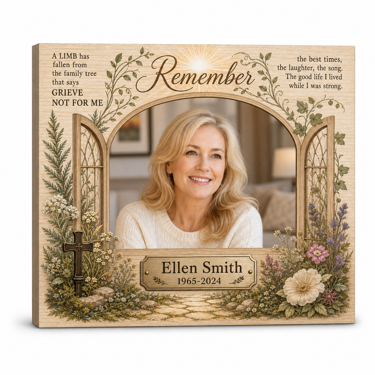 Personalized Memorial Wall Canvas Tree Remembrance Photo Sympathy Gift for Loss of Loved One - Image 1