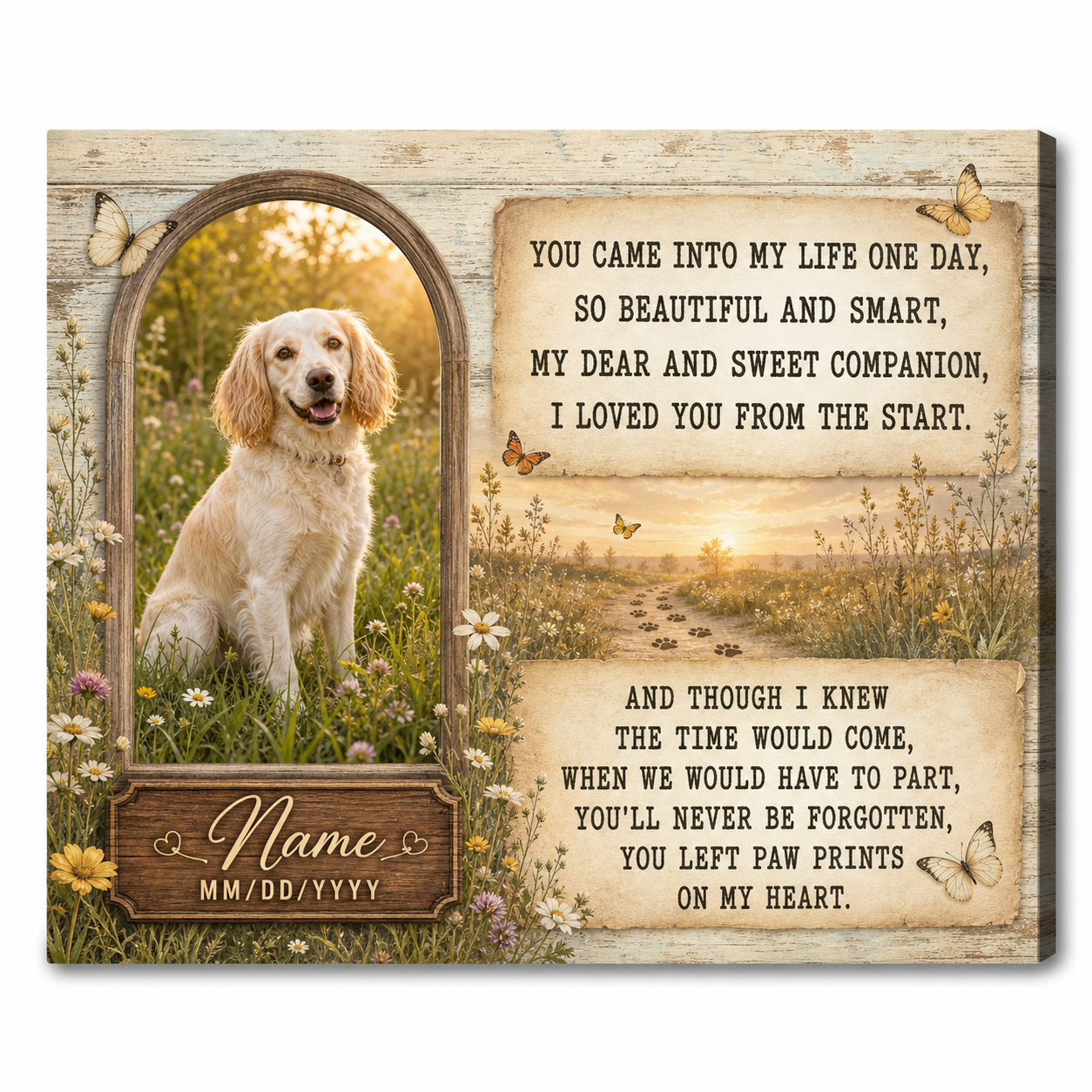 Personalized Dog Photo Memorial Wall Canvas – Sympathy Gift for Dog Owners - Image 1