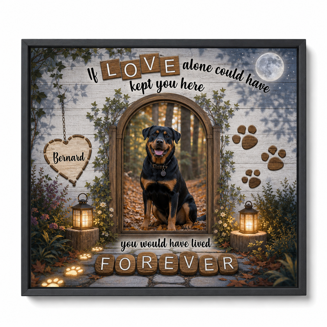 Personalized Dog Memorial Wall Canvas – If Love Alone Pet Loss Remembrance Gift - Image 1