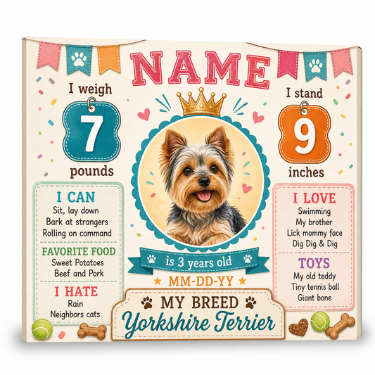 Personalized Dog Birthday Canvas – Custom First Birthday Gift for Pet Owners - Image 1
