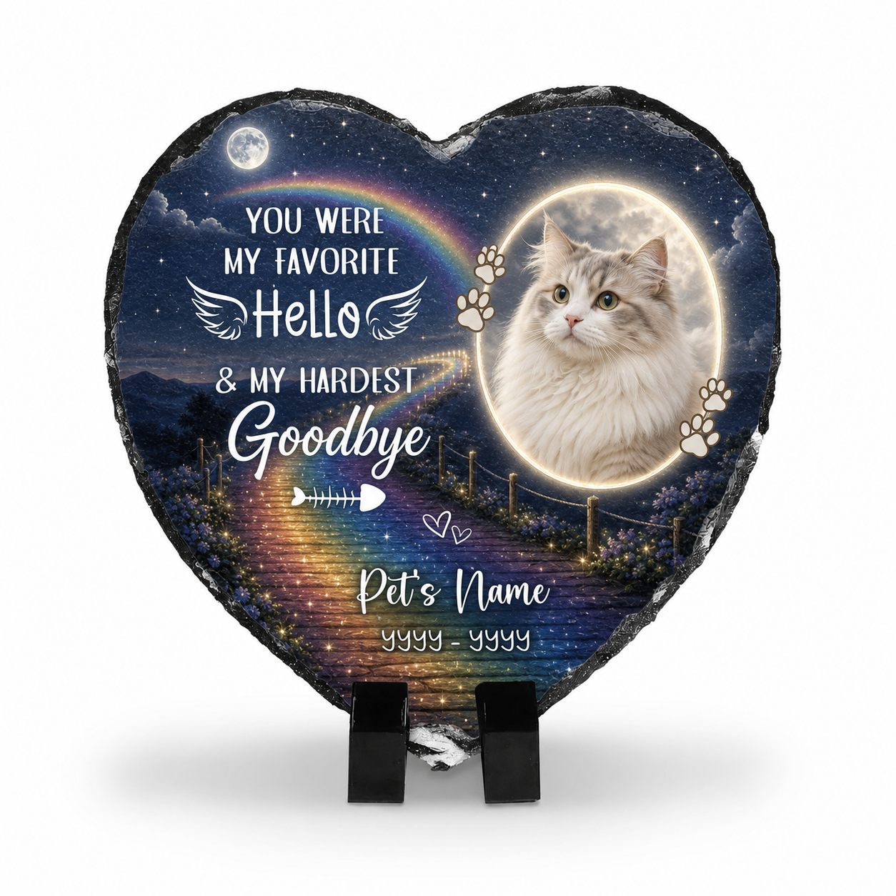 Personalized Pet Memorial Heart Slate Stone with Custom Photo – Cat Dog Loss Gift - Image 1 | VNMGSREPR1-6IN-EHIEU_AI_0435 VNMGSREPR1-8IN-EHIEU_AI_0435