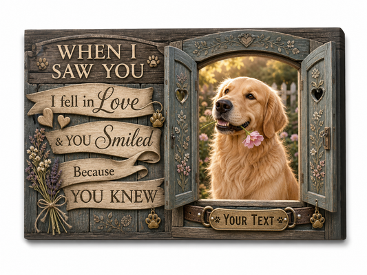 Personalized Dog Photo Wall Canvas Custom Pet Portrait Gift for Dog Lovers - Image 1