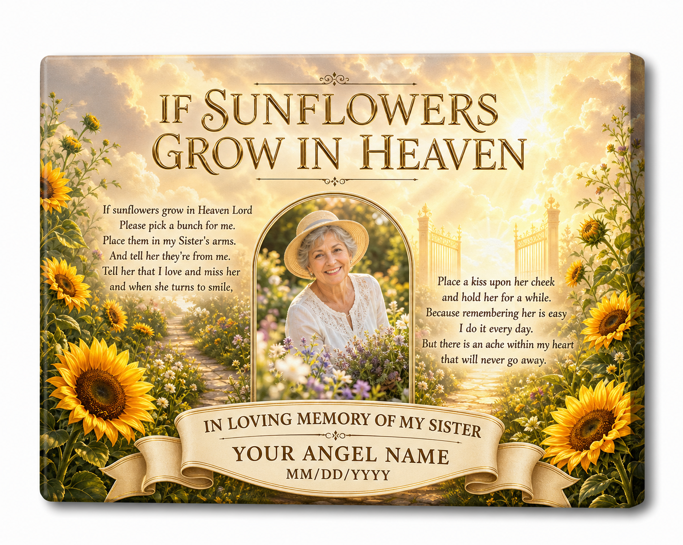 Personalized Sister Memorial Canvas with Custom Photo - In Loving Memory - Image 1