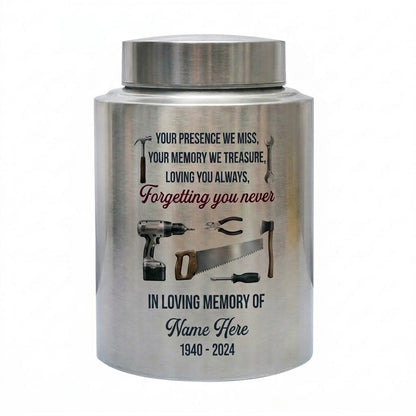 Personalized Dad Father UV Printed Cremation Urn for Human Ashes Loss of Husband Grandfather Men Funeral Display Adult Size Memorial Keepsake Urn, Memorial Gift, In Loving Memory - Image 1