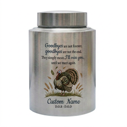 Personalized Turkey Thanksgiving Hunter Cremation Urn for Human Ashes, UV Printed Stainless Steel Bereavement Condolence Keepsake, Memorial Keepsake Urn, Memorial Gift, In Loving Memory - Image 1