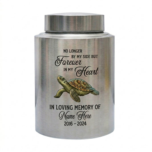 Personalized Turtle Tortoise Pet Loss Grief Tribute Ashes Holder Family Friends Relatives No Longer By My Side But Forever In My Heart Memorial Keepsake Urn, Memorial Gift, In Loving Memory - Image 1