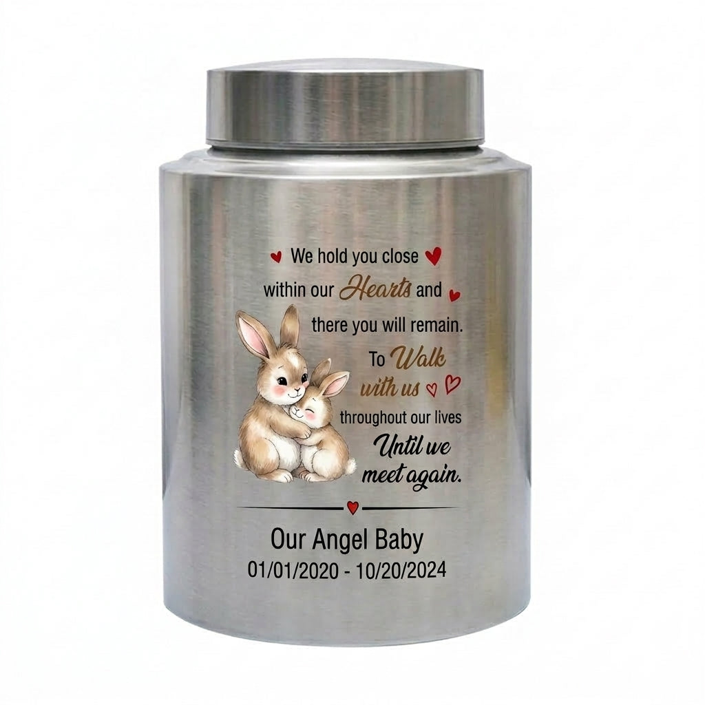 Personalized Angel Baby Loss Poem UV Printed Infant Miscarriage Bereavement Grieving Parents Silver Black Gold Red Options Memorial Keepsake Urn, Memorial Gift, In Loving Memory - Image 1