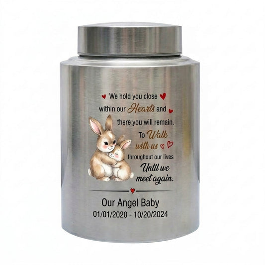 Personalized Angel Baby Loss Poem UV Printed Infant Miscarriage Bereavement Grieving Parents Silver Black Gold Red Options Memorial Keepsake Urn, Memorial Gift, In Loving Memory - Image 1