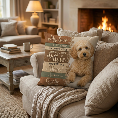 Personalized Pet Memorial Pillow Custom Photo Dog Loss Remembrance Sympathy Gift - Image 2