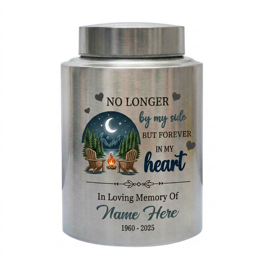 Personalized Forest Camping Outdoor UV Printed Stainless Steel Urn for Camper Nature Lover Loss Bereavement Ash Container 4 Colors Large Memorial Keepsake Urn, Memorial Gift, In Loving Memory - Image 2