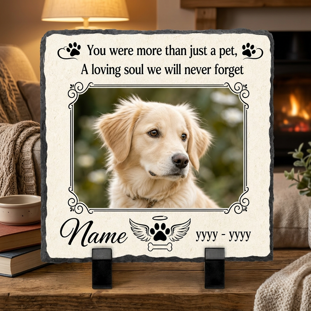 Personalized Pet Memorial Garden Stone – Custom Photo Slate Dog Loss Keepsake - Image 2 | VNMGSREPR1-6IN-EHIEU_AI_0451 VNMGSREPR1-8IN-EHIEU_AI_0451