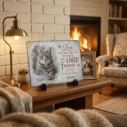 Personalized Cat Memorial Slate Plaque – Pet Loss Sympathy Garden Stone Gift - Image 2 | VNMGSREPR1-6IN-EHIEU_AI_0474 VNMGSREPR1-8IN-EHIEU_AI_0474
