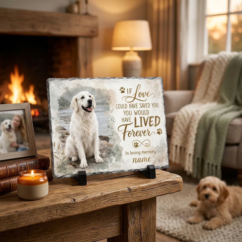 Personalized Dog Memorial Garden Stone Rectangle Slate Plaque – Pet Loss Gift - Image 2 | VNMGSREPR1-6IN-EHIEU_AI_0473 VNMGSREPR1-8IN-EHIEU_AI_0473