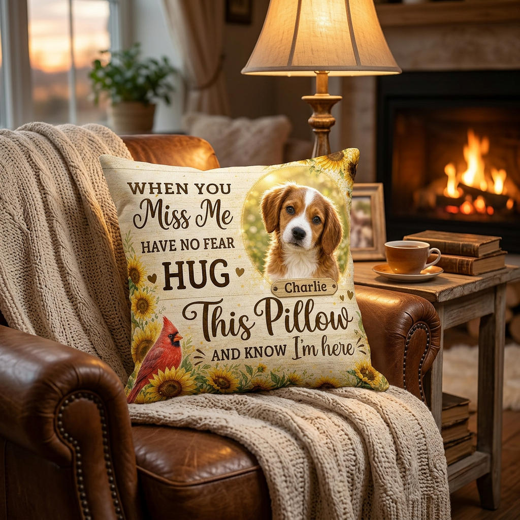 Personalized Pet Memorial Pillow with Photo - Custom Dog Loss Sympathy Keepsake Gift - Image 2