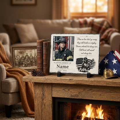 Personalized Firefighter Memorial Photo Stone – In Loving Memory of a Firefighter - Image 2 | VNMGSREPR1-6IN-EHIEU_AI_0482 VNMGSREPR1-8IN-EHIEU_AI_0482