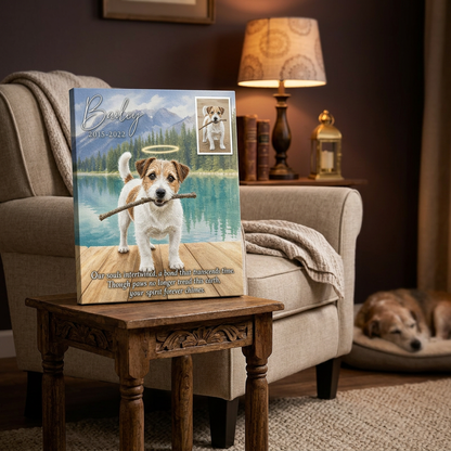 Personalized Dog Memorial Canvas Wall Art Custom Pet Loss Portrait Photo Gift - Image 2
