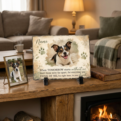 Personalized Dog Memorial Garden Stone With Photo, Pet Loss Sympathy Gift - Image 2 | VNMGSREPR1-6IN-EHIEU_AI_0475 VNMGSREPR1-8IN-EHIEU_AI_0475