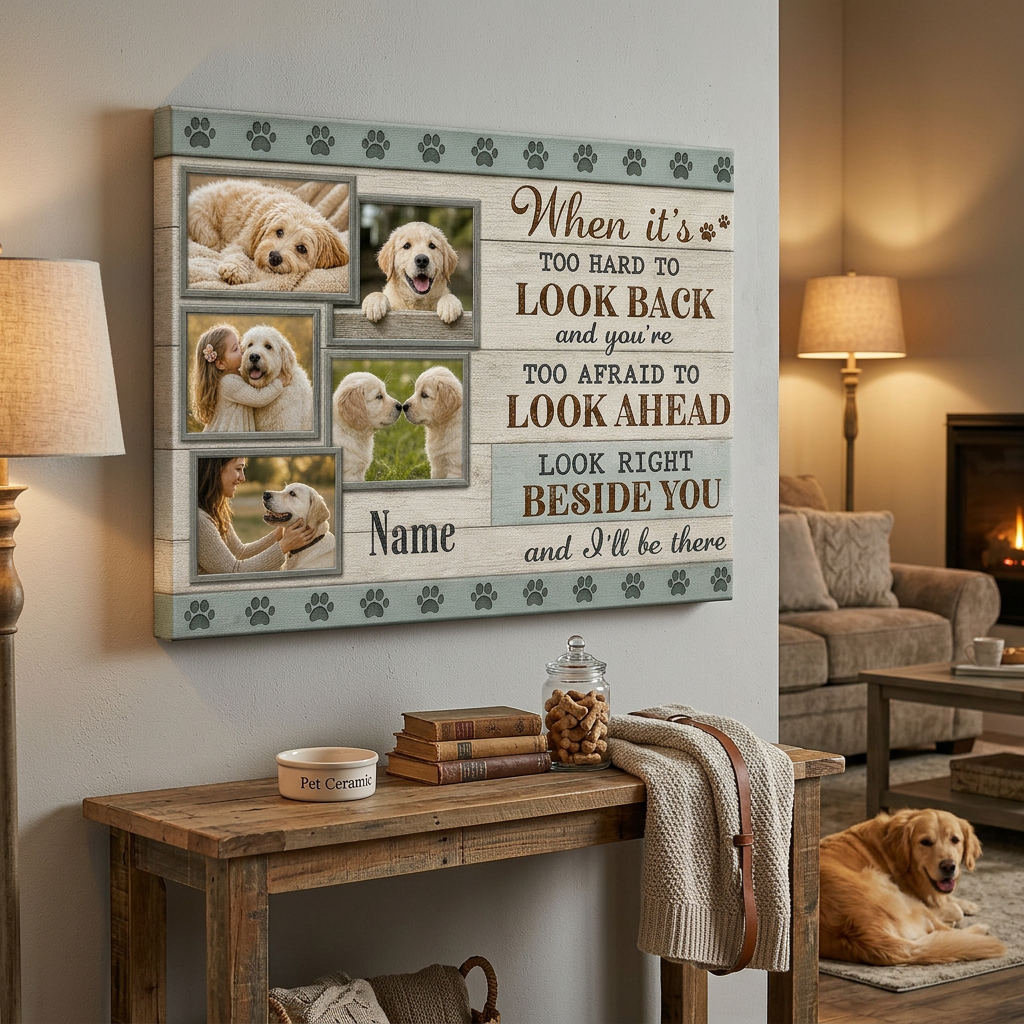 Personalized Pet Memorial Photo Collage Wall Canvas Dog Lover Loss Gift - Image 2