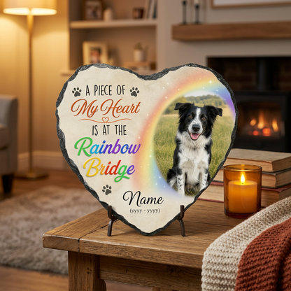 Personalized Rainbow Bridge Dog Memorial Garden Stone Custom Photo Pet Loss Gift - Image 2 | VNMGSREPR1-6IN-EHIEU_AI_0458 VNMGSREPR1-8IN-EHIEU_AI_0458