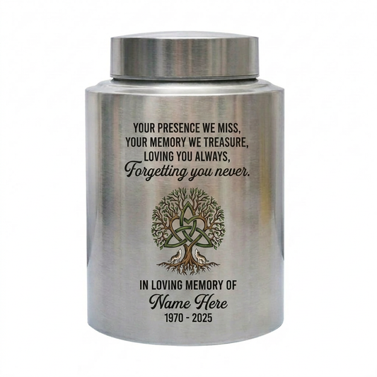 Personalized Valhalla Viking Nordic Runes Stainless Steel Norse Funeral Tribute for Father Husband Bereavement Ash Container 4 Colors 2 Sizes Memorial Keepsake Urn, Memorial Gift, In Loving Memory - Image 2