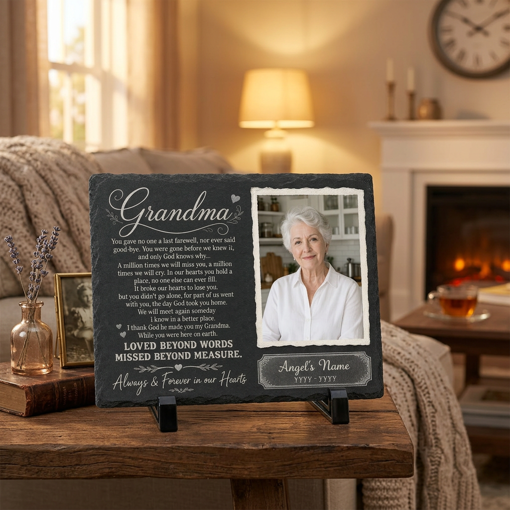 Personalized Grandma Memorial Garden Stone – You Gave No One Last Farewell Slate Gift - Image 2 | VNMGSREPR1-6IN-EHIEU_AI_0478 VNMGSREPR1-8IN-EHIEU_AI_0478