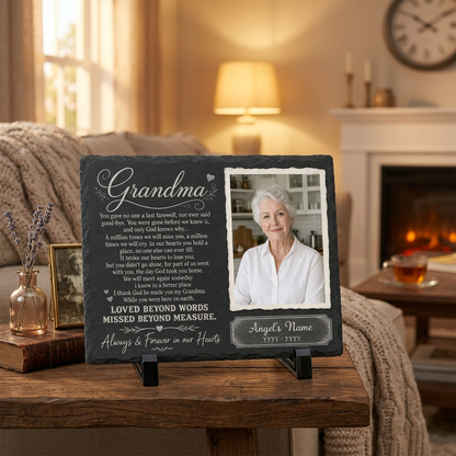 Personalized Grandma Memorial Garden Stone – You Gave No One Last Farewell Slate Gift - Image 2 | VNMGSREPR1-6IN-EHIEU_AI_0478 VNMGSREPR1-8IN-EHIEU_AI_0478