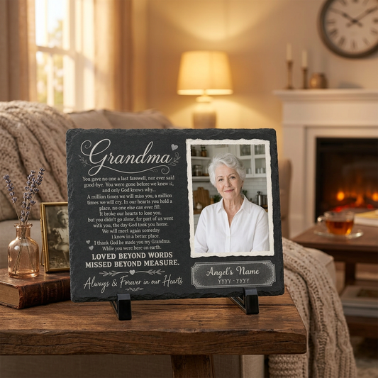 Personalized Grandma Memorial Garden Stone – You Gave No One Last Farewell Slate Gift - Image 2