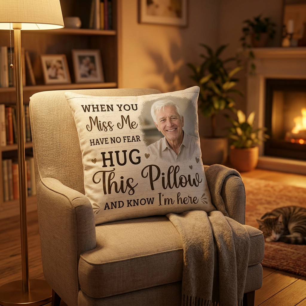 Personalized When You Miss Me Hug This Pillow Custom Photo Memorial Sympathy Gift - Image 2