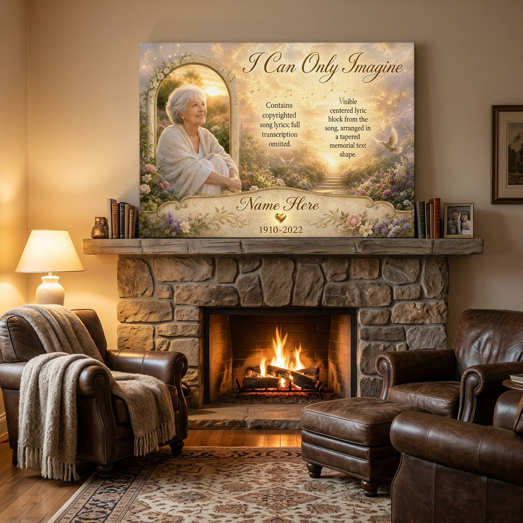 Personalized Memorial Wall Canvas I Can Only Imagine Photo Sympathy Gift for Loss of Loved One - Image 2