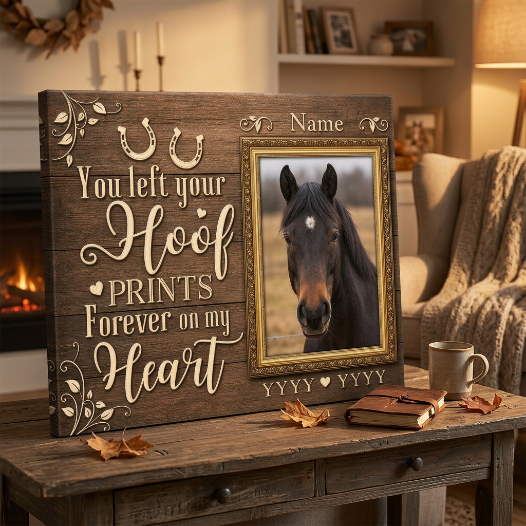 Personalized Horse Memorial Wall Canvas In Loving Memory Sympathy Gift - Image 2