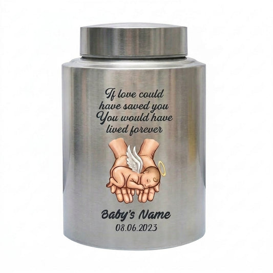 Personalized Angel Baby Memorial UV Printed Stainless Steel Urn for Human Ashes Infant Child Loss Miscarriage Grieving Parents 4 Colors Memorial Keepsake Urn, Memorial Gift, In Loving Memory - Image 2