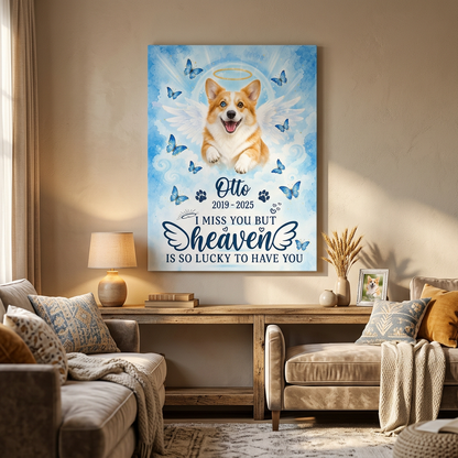 Personalized Pet Memorial Canvas Wall Art with Angel Wings - Dog Loss Remembrance Gift - Image 2 | WCV-12X8-EHIEU_AI_0041 WCV-14X11-EHIEU_AI_0041 WCV-18X12-EHIEU_AI_0041 WCV-20X16-EHIEU_AI_0041 WCV-24X16-EHIEU_AI_0041 WCV-24X20-EHIEU_AI_0041 WCV-30X20-EHIEU_AI_0041 WCV-30X24-EHIEU_AI_0041 WCV-36X24-EHIEU_AI_0041 WCV-40X30-EHIEU_AI_0041