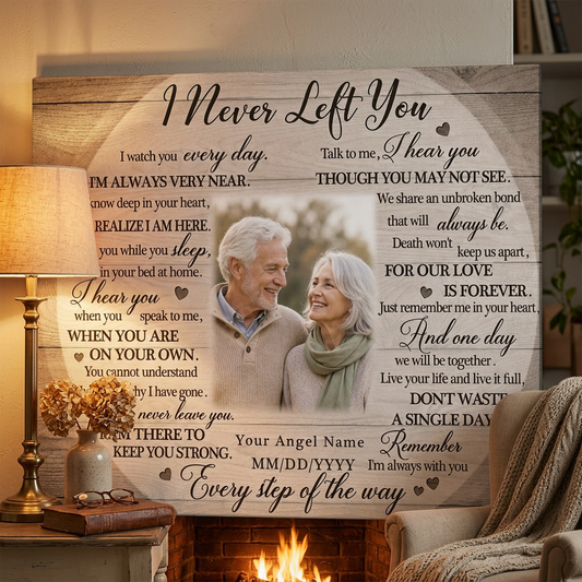 Personalized Memorial Photo Wall Canvas I Never Left You Loss of Loved One Remembrance Gift - Image 2