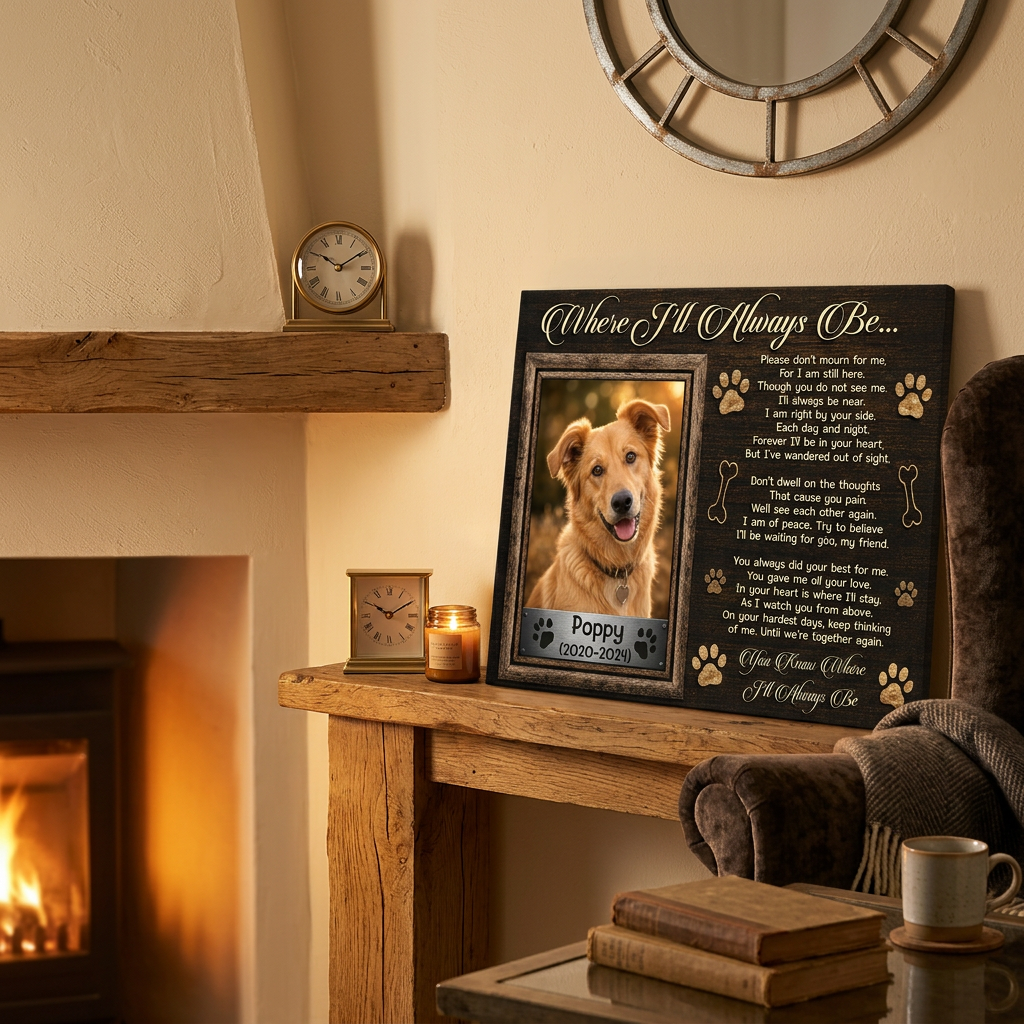 Personalized Dog Memorial Canvas Wall Art - Custom Pet Photo & Name Remembrance Sign for Pet Loss - Image 2 | WCV-12X8-EHIEU_AI_0033 WCV-14X11-EHIEU_AI_0033 WCV-18X12-EHIEU_AI_0033 WCV-20X16-EHIEU_AI_0033 WCV-24X16-EHIEU_AI_0033 WCV-24X20-EHIEU_AI_0033 WCV-30X20-EHIEU_AI_0033 WCV-30X24-EHIEU_AI_0033 WCV-36X24-EHIEU_AI_0033 WCV-40X30-EHIEU_AI_0033