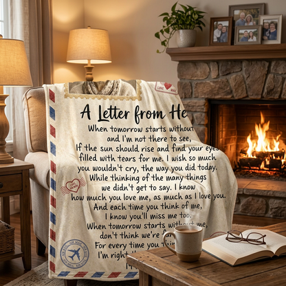 Personalized Memorial Photo Fleece Blanket - Letter from Heaven Sympathy Gift for Loss - Image 2