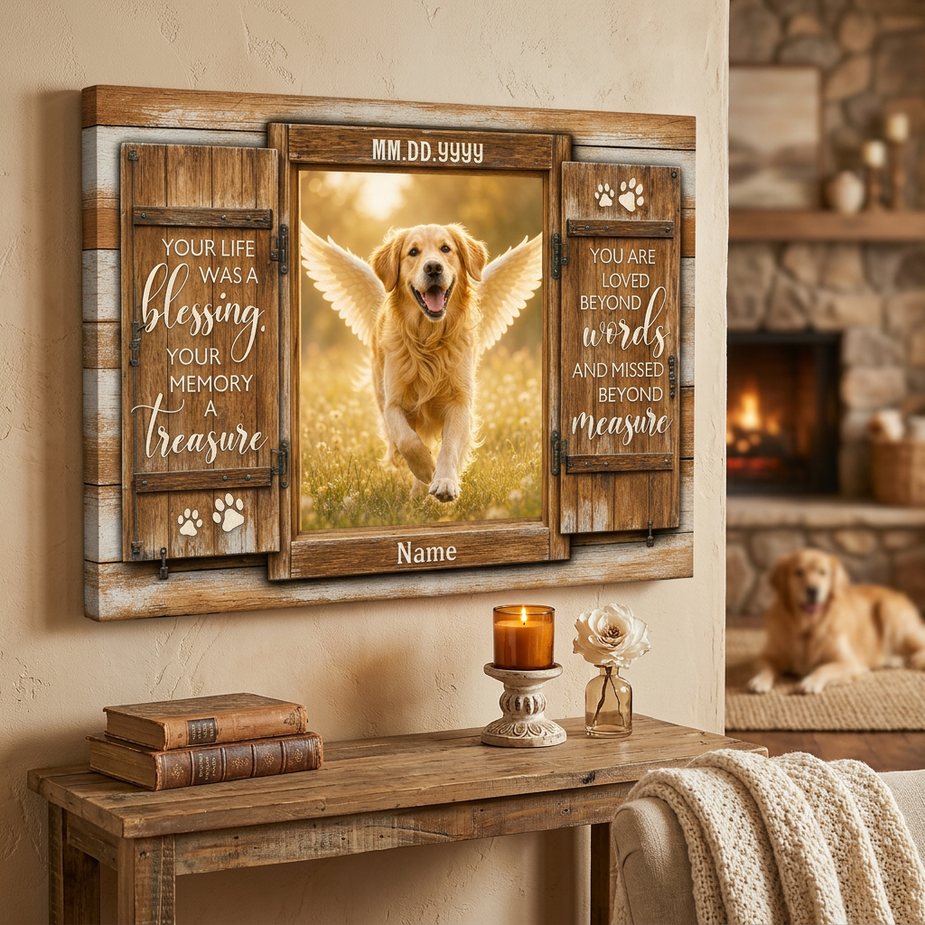 Personalized Dog Memorial Canvas Wall Art With Photo, Custom Pet Remembrance Keepsake Gift - Image 2