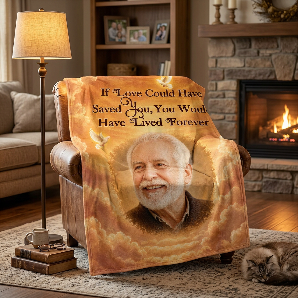 Personalized Photo Memorial Fleece Blanket - If Love Could Have Saved You - Sympathy Keepsake Gift - Image 2