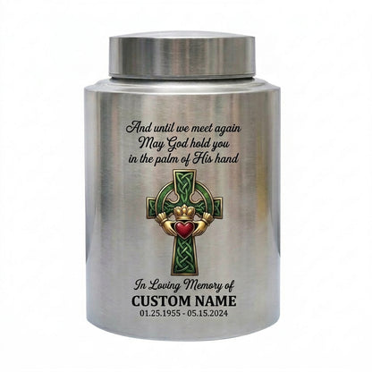 Personalized Irish Blessing UV Printed Cremation Urn for Human Ashes Bereavement Loss of Mother Father Funeral Display Silver Black Gold Red Memorial Keepsake Urn, Memorial Gift, In Loving Memory - Image 2