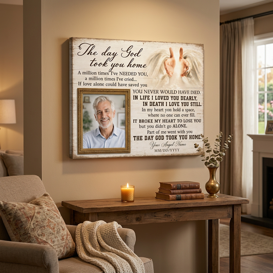 Personalized Memorial Wall Canvas with Photo Christian Sympathy Gift for Loss of Loved One - Image 2