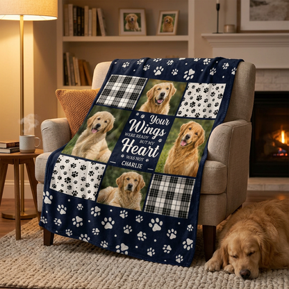 Personalized Dog Memorial Photo Fleece Blanket - Custom Pet Loss Remembrance Gift - Image 2