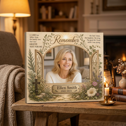 Personalized Memorial Wall Canvas Tree Remembrance Photo Sympathy Gift for Loss of Loved One - Image 2