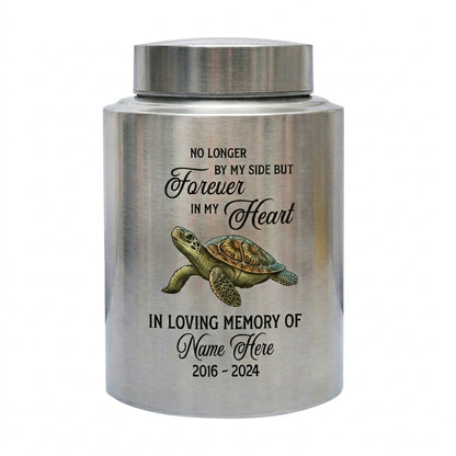 Personalized Turtle Tortoise Pet Loss Grief Tribute Ashes Holder Family Friends Relatives No Longer By My Side But Forever In My Heart Memorial Keepsake Urn, Memorial Gift, In Loving Memory - Image 2