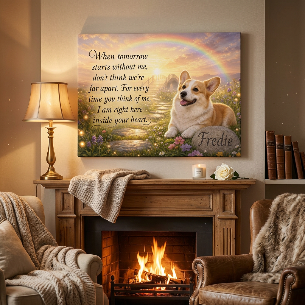 Personalized Dog Memorial Wall Canvas – Custom Pet Name Gift for Dog Loss - Image 2