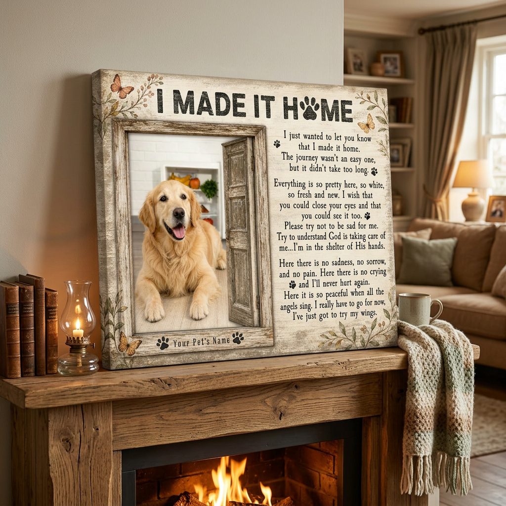 Personalized Dog Memorial Wall Canvas – Pet Loss Sympathy Gift, Rainbow Bridge - Image 2