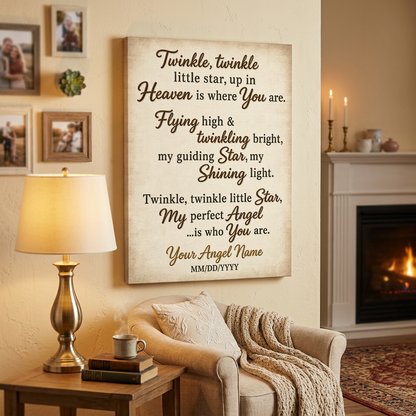 Personalized My Little Angel Memorial Wall Canvas for Infant Loss Remembrance Gift - Image 2