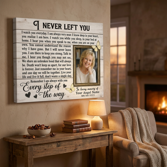 Personalized Memorial Wall Canvas with Photo, Sympathy Remembrance Gift for Loss of a Loved One - Image 2