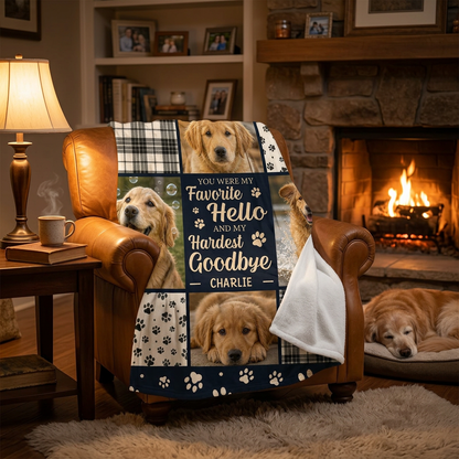 Personalized Dog Memorial Photo Blanket - Custom Pet Fleece Blanket Sympathy Gift for Dog Loss - Image 2