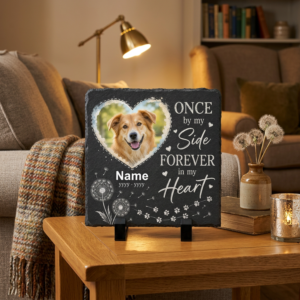 Personalized Dog Memorial Photo Rock Slate Garden Stone – Pet Loss Gift - Image 2 | VNMGSREPR1-6IN-EHIEU_AI_0453 VNMGSREPR1-8IN-EHIEU_AI_0453