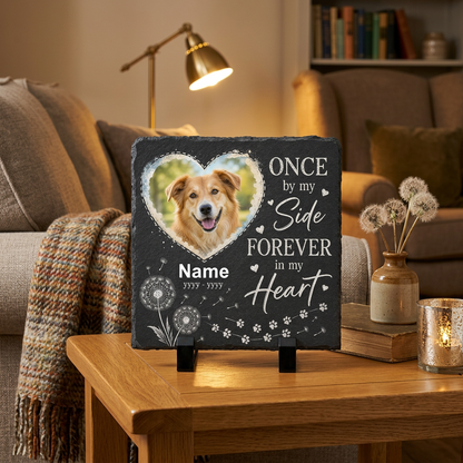 Personalized Dog Memorial Photo Rock Slate Garden Stone – Pet Loss Gift - Image 2 | VNMGSREPR1-6IN-EHIEU_AI_0453 VNMGSREPR1-8IN-EHIEU_AI_0453